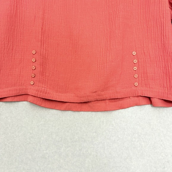 Soft Surroundings Size 1X Rust Blouse Oceo Gauze Tunic Tunic 3/4 Sleeve Beachy - Picture 7 of 10